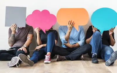 People Carryng Speech Bubble Icons